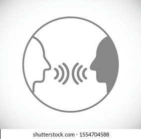 two heads speaking - concept icon