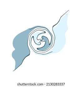 Two heads of unseen birds touch with their beaks, and two wings, maybe a logo
