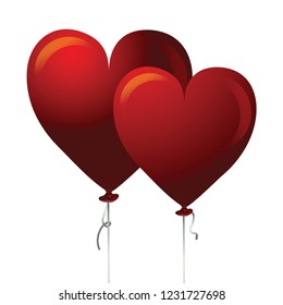 Two Heart Balloons - 