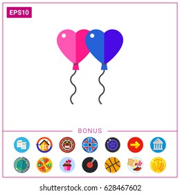 Two Heart Balloons Icon