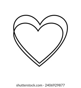 Zwei Herzen werden ein Herz. Einfach und minimalistisch von wahrer Liebe Symbol Konzept. 