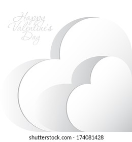 Two Heart cut out of paper. Valentine's day or Wedding vector background 