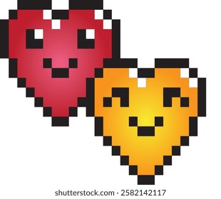 two heart face vector illustration