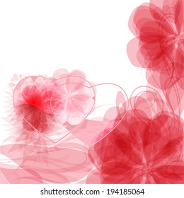 two heart and gentle flowers