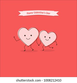 Two heart happy in Valentine's Day background texture.