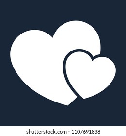 two heart icon isolated vector icon heart.