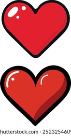Two heart icon in red color 