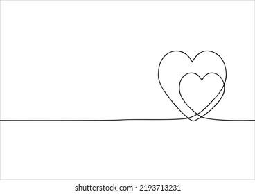 two heart line contour design valentines couples