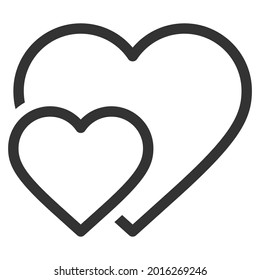 Two Heart Line Icon Vector .
