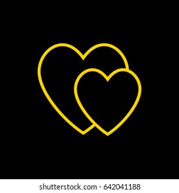 two heart  line vector icon