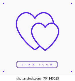 two heart  line vector icon