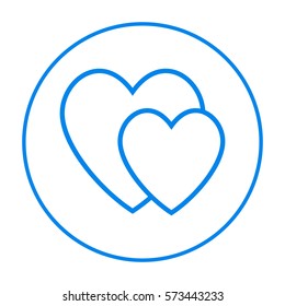 two heart  linear vector icon for websites and mobile minimalistic flat design.