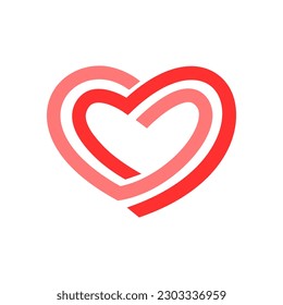 two heart love line logo