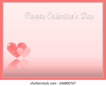 Two heart object with pink color. Valentine card. Vector illustration. Can use for greeting card of valentine's day