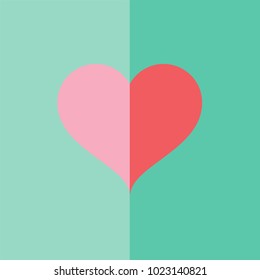 Two heart on a green background are a symbol of love