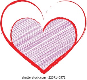 Two heart red and pink icon vector 