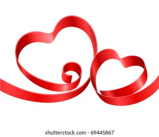 Two heart from ribbon