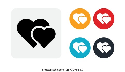 Two heart shape icon illustration isolated vector sign symbol