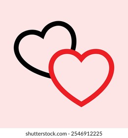 Two heart shape vector illustration design