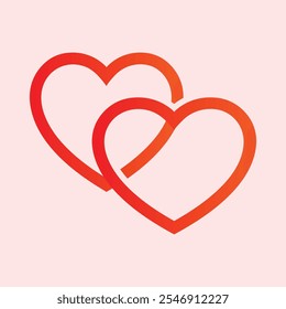 Two heart shape vector illustration design