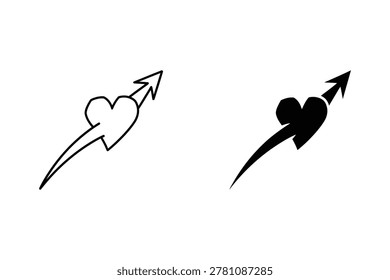 Two heart shapes pierced