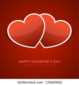 Two Heart shapes vector background. Valentines day. Eps 10.