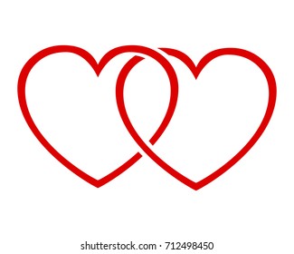 Two heart - stock vector