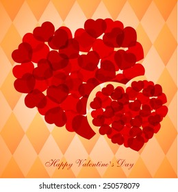 Two heart. Vector illustration for Valentines Day design.