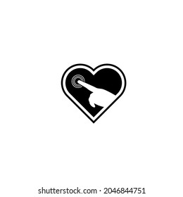 logotipo de amor de dos corazones y plantilla de vectores de concepto de citas de pareja de cuidados