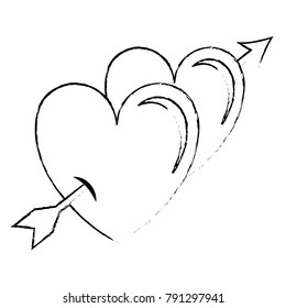two hearts with arrow love card