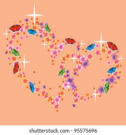 Dos corazones, asociados con el amor.