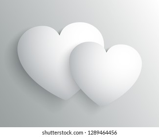 Two hearts, beautiful concept of Valentines day - for stock