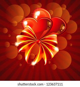 Two hearts and bow