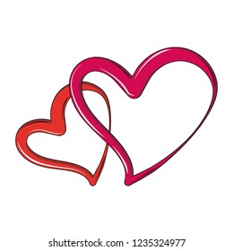 Two hearts cartoon