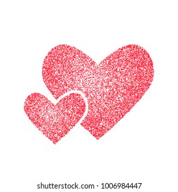 two hearts. concept of St. Valentine's Day and family. vector illustration isolated on white background