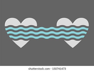 Dos corazones. Ilustración vectorial de concepto