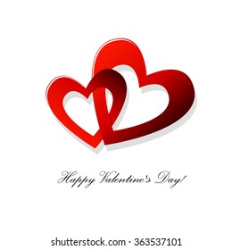 Two hearts connected. Happy Valentine's Day. Vector