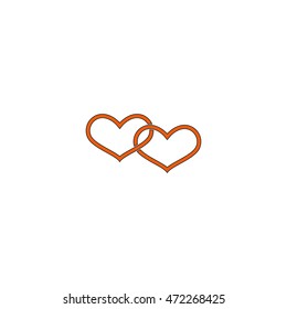 Two hearts connected icon.