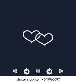 Two hearts connected icon.