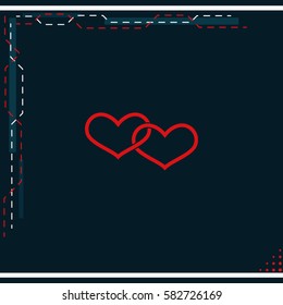 Two hearts connected icon.