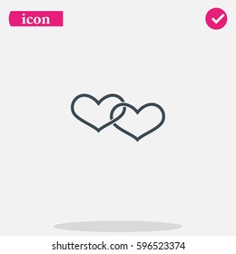 Two hearts connected icon.