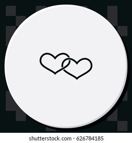 Two hearts connected icon.