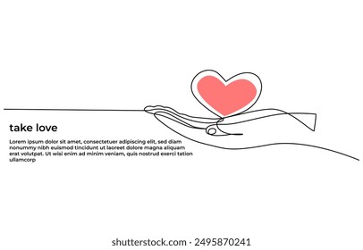 Two Hearts Continuous One Line Drawing. Valentines day concept, One continuous drawing of heart shape love sign. outline and romantic symbol, Heart background valentine day design, one line draw