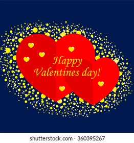 two hearts decorated with dots