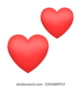 Two Hearts emoji isolated on white background. Emoticons symbol modern, simple, vector, printed on paper. icon for website design, mobile app, and UI. Vector Illustration