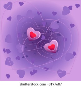Two hearts floating on a pond