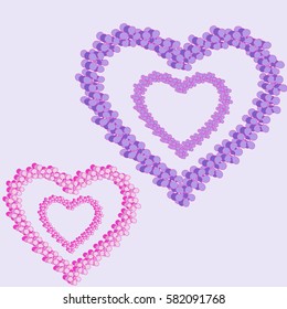 Two hearts from flower vector 