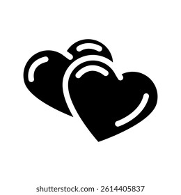 two hearts glyph icon vector. two hearts sign. isolated symbol illustration