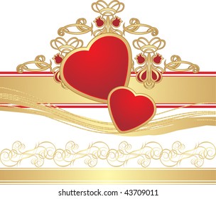 Two hearts with gothic ornament. Vector