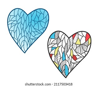 Two hearts in graphic style for your design